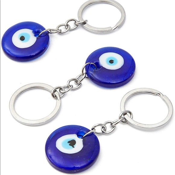 ✨🧿Evil Eye Keychain w/Matching Charm🧿✨White Charm✨ - Picture 3 of 8